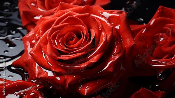 Fototapeta close up of red rose