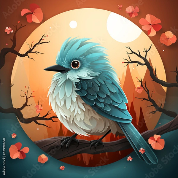 Fototapeta birds on tree