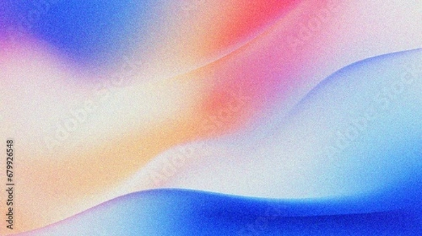 Fototapeta pink blue orange wavy gradient background with grain and noise texture for header poster banner backdrop design