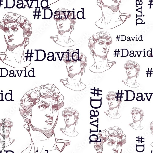 Obraz Seamless pattern with David's head