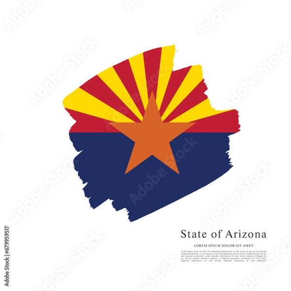 Fototapeta Flag of Arizona state, brush stroke background