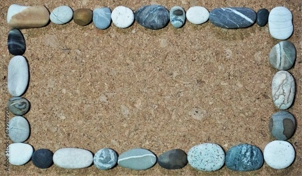 Obraz 小石のフレーム　コルク背景2