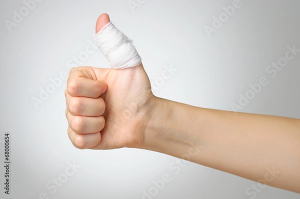Obraz Injured finger with bandage