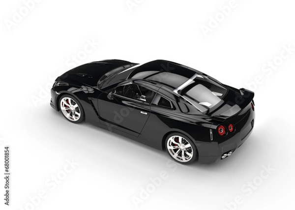 Obraz Cool black car top view
