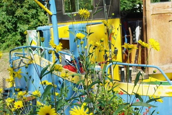 Obraz Fleur revire et bateau