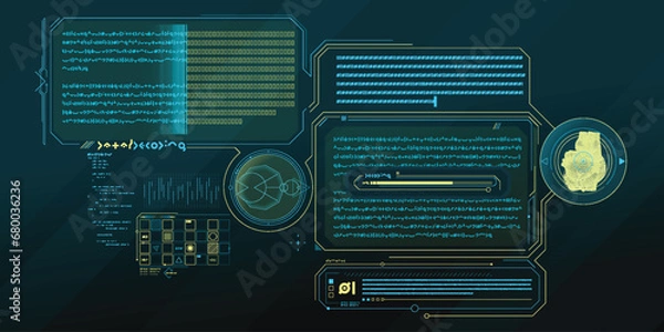Obraz Exploration interface by sci-fi infographics.