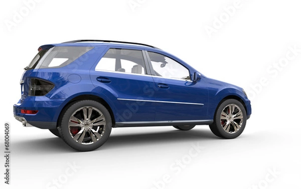 Obraz Blue modern suv side view - tailside