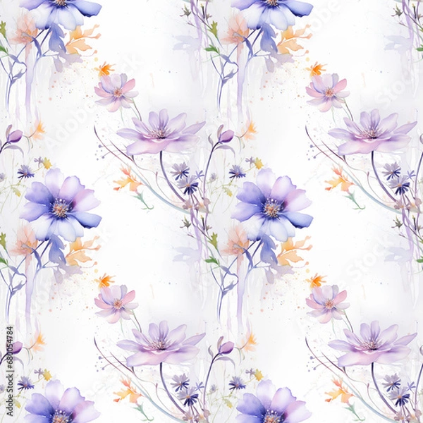 Fototapeta watercolor floral background