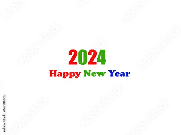 Fototapeta Premium vector design for poster, banner, greeting and new year 2024 celebration.Happy new year 2024 number design. Vector design for new year celebration and greeting.