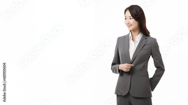 Fototapeta 案内をするスーツを着た女性