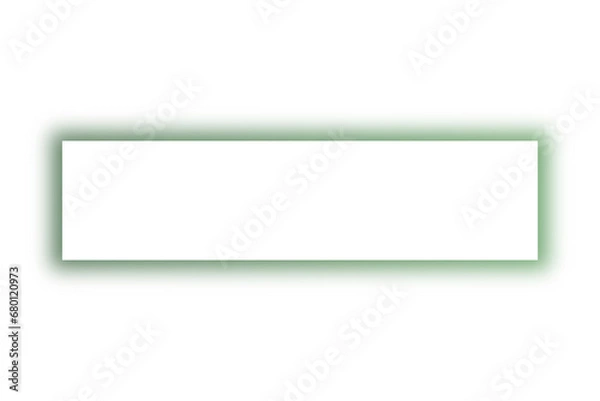 Fototapeta Neon green rectangle frame on transparent background