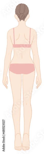 Obraz 美意識の高い女性の後ろ姿