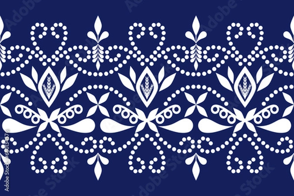 Fototapeta ethnic pattern design, repeat and seamless, geometric and floral element for textile.