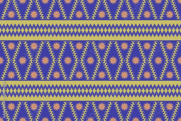 Fototapeta ethnic pattern design, repeat and seamless, geometric and floral element for textile.