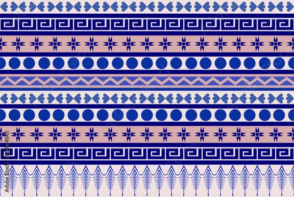 Fototapeta ethnic pattern design, repeat and seamless, geometric and floral element for textile.