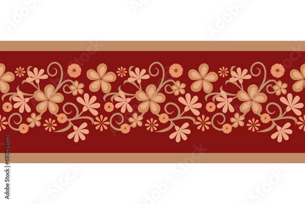 Fototapeta ethnic pattern design, repeat and seamless, floral element for textile.