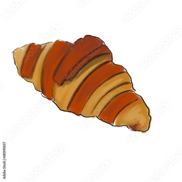 Fototapeta Isolated illustration of croissant 