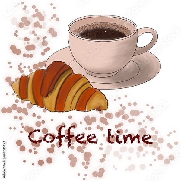 Fototapeta Coffee time illustration 