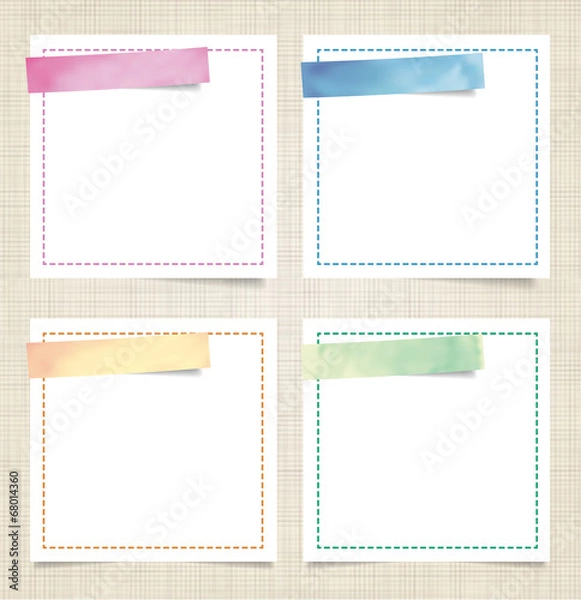 Obraz 水彩模様付せん・デザイン素材