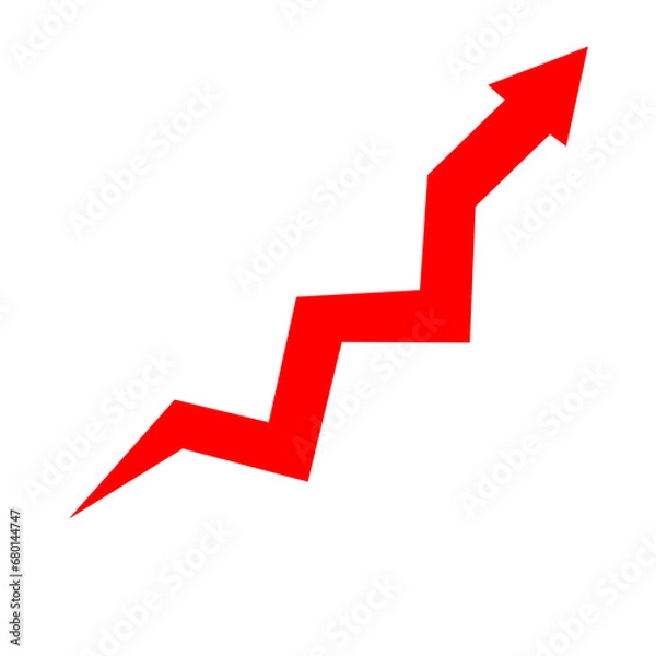 Fototapeta Graph red arrow
