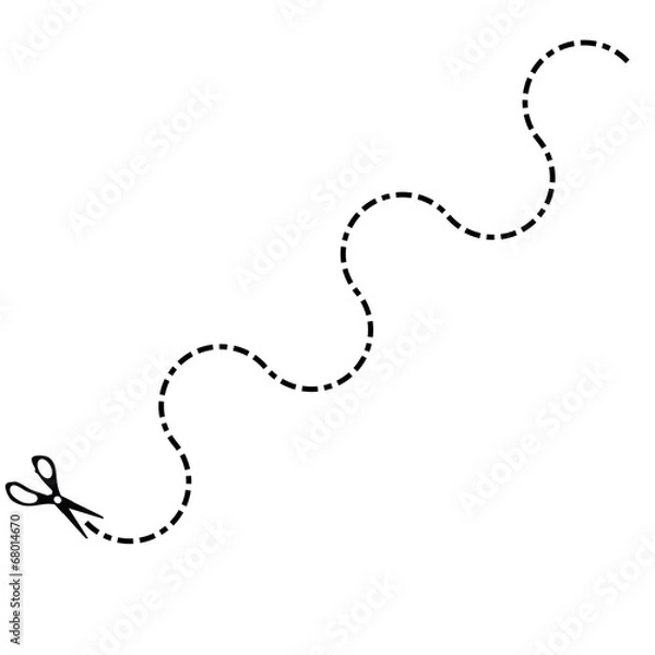 Obraz Scissors with markings for cutting. Raster