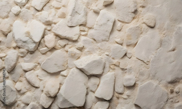 Obraz Warm white rough grainy stone texture background, Generative AI