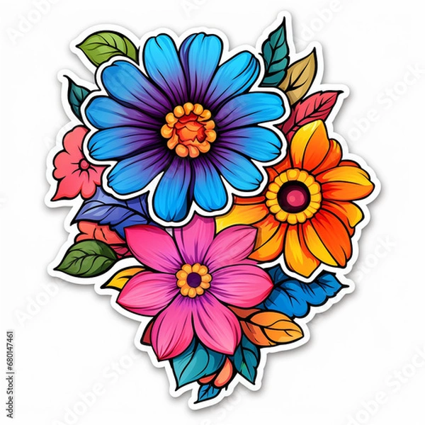 Obraz sticker flower created with Generative Ai