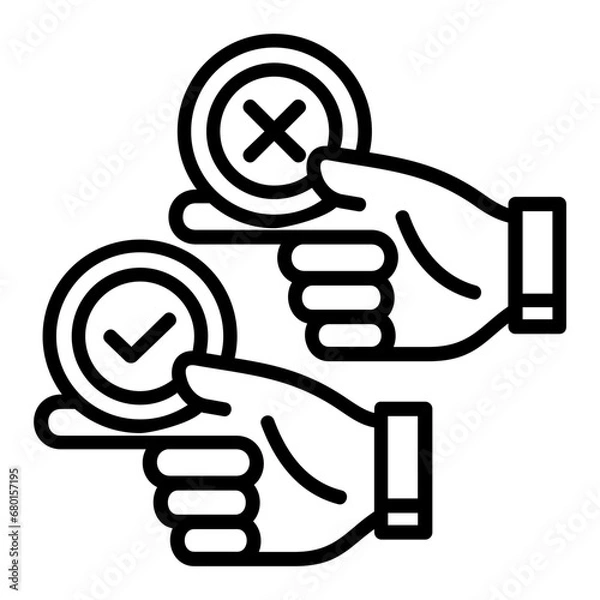 Fototapeta Decision line icon illustration vector graphic