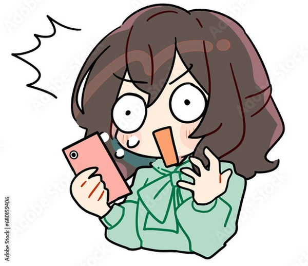 Fototapeta お金に関するかわいい女性のイラスト素材