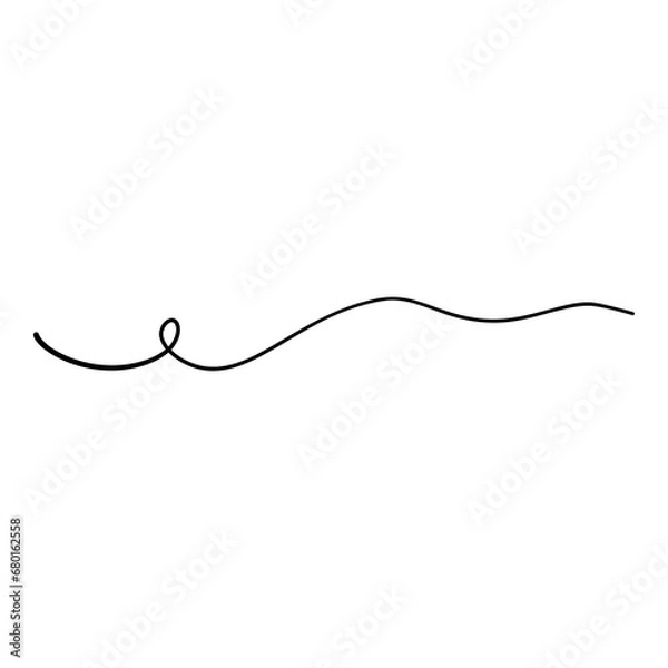 Fototapeta Calligraphy swoosh wavy line vector elements set
