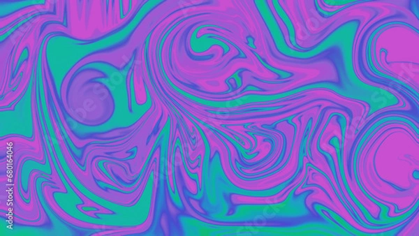 Fototapeta Psychedelic liquid abstract background, acid marble texture