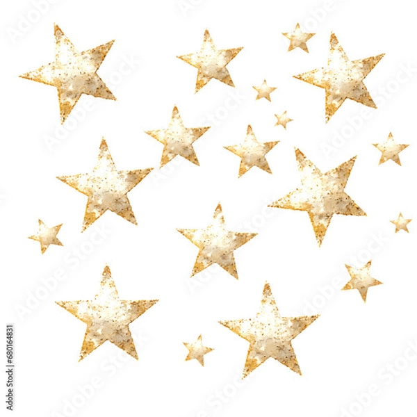 Obraz Sparkly stars  on isolated with transparent concept