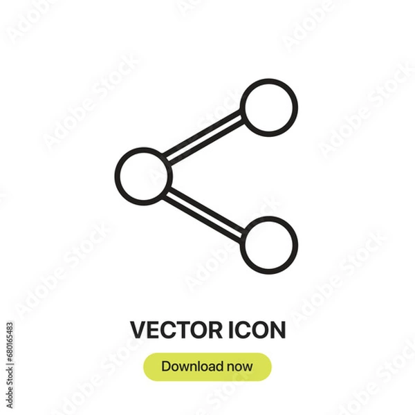 Fototapeta Share icon vector. Linear-style sign for mobile concept and web design. Share symbol illustration. Pixel vector graphics - Vector.