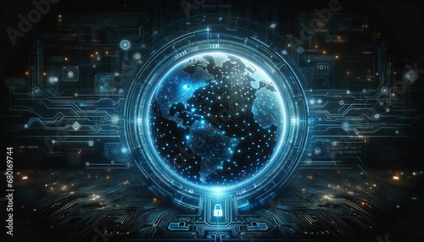 Fototapeta 先進的なネットワークと技術のイメージ