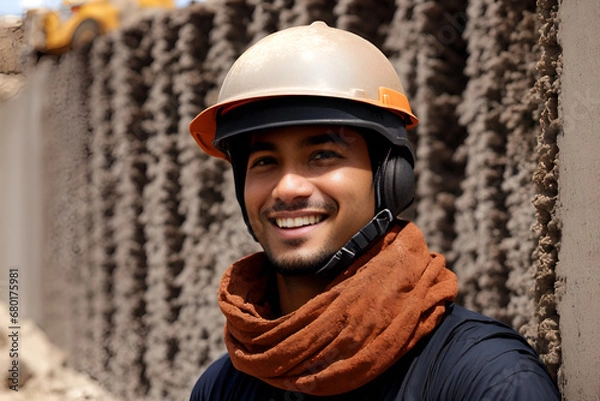 Obraz person with helmet- Generative AI