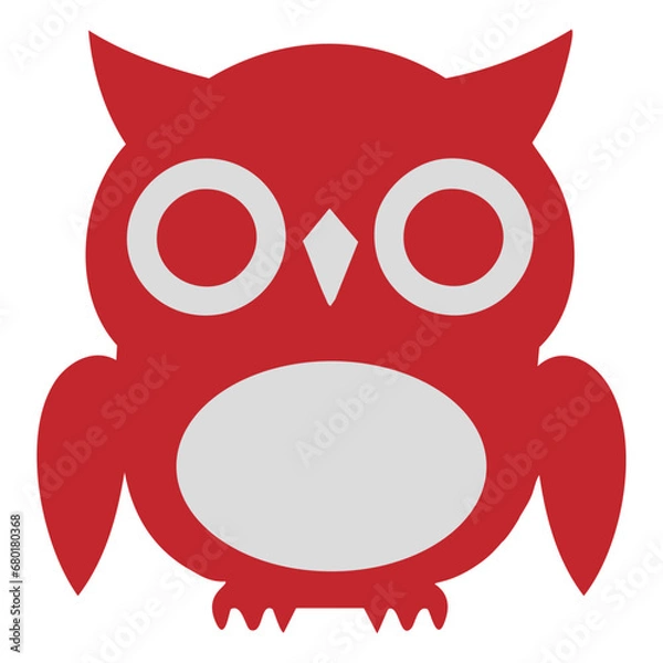 Fototapeta フクロウのアイコン 赤