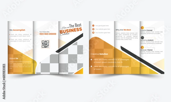 Fototapeta Modern trifold business brochure template. creative corporate brochure design layout vector.