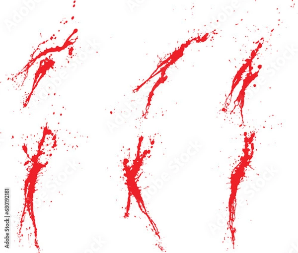 Fototapeta Blood drip isolated splash vector background collection