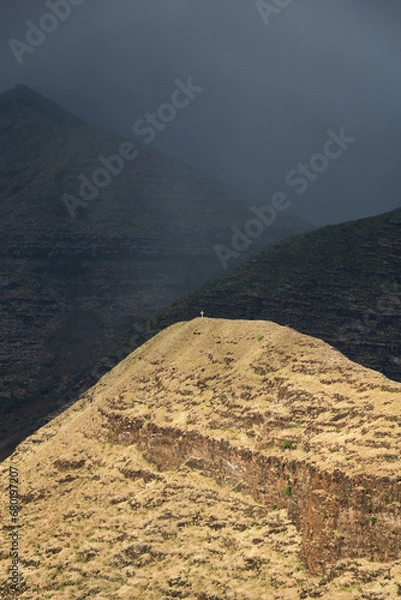 Fototapeta Hawaii Cross on top of mountain