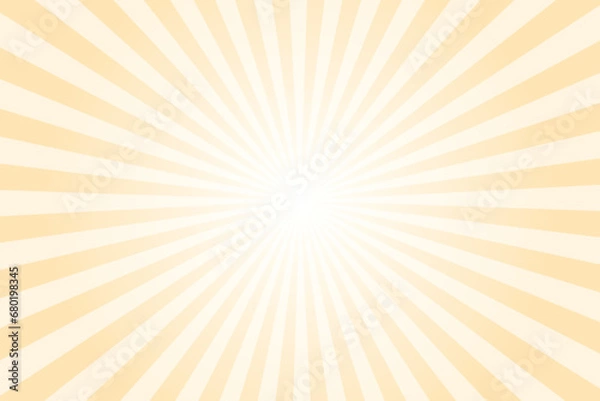 Fototapeta Retro vintage style background with sun rays. Light yellow orange sunburst background. Vector illustration