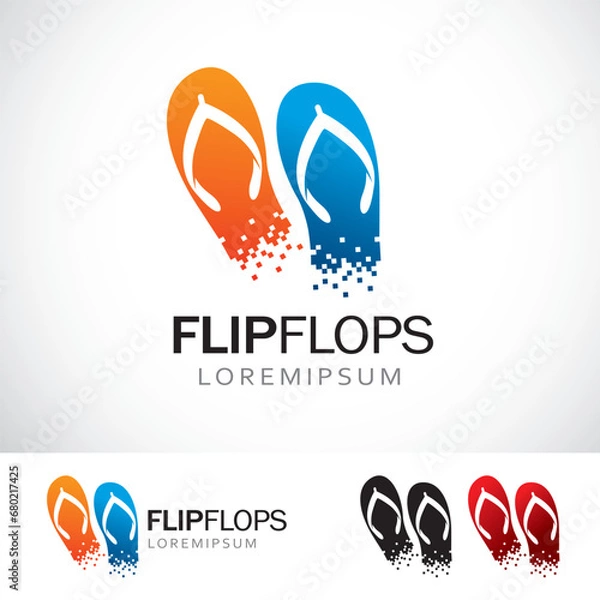 Obraz Flip Flops Vector Logo Design Template