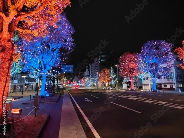Obraz クリスマスイルミネーション　ライトアップ