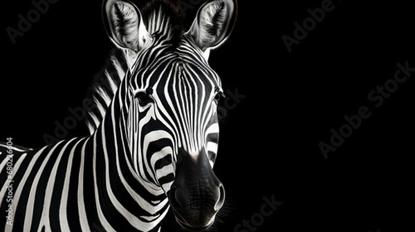 Fototapeta Portrait of zebra on background