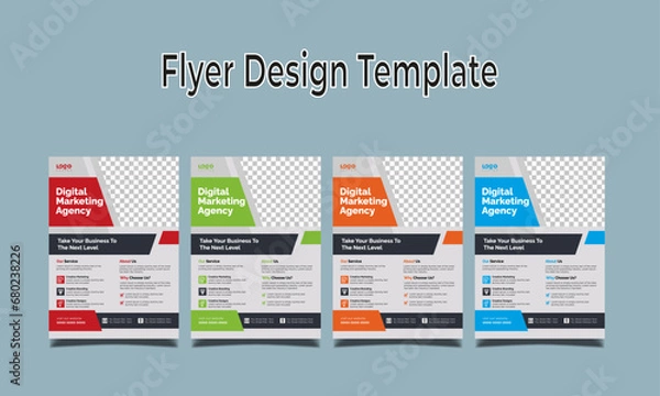 Obraz Creative corporate business flyer template,Corporate Business flyer template, Flyer Template Geometric shape used for business poster layout, business flyer template with minimalist layout