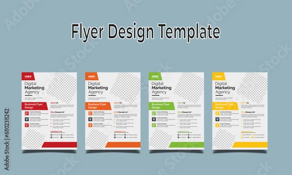 Obraz Creative corporate business flyer template,Corporate Business flyer template, Flyer Template Geometric shape used for business poster layout, business flyer template with minimalist layout