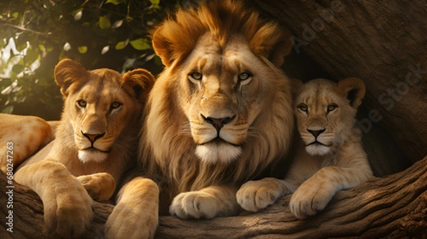 Obraz a lion family
