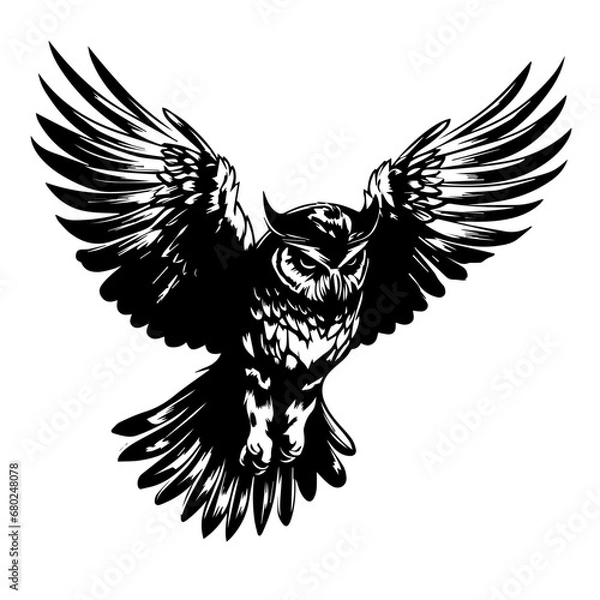 Obraz Majestic Flying Owl Vector Illustration