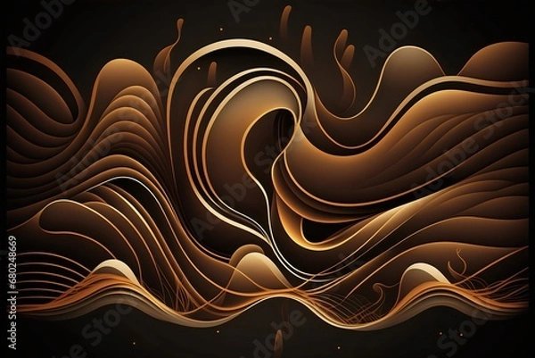 Obraz abstract green background with waves. Generative AI. 
