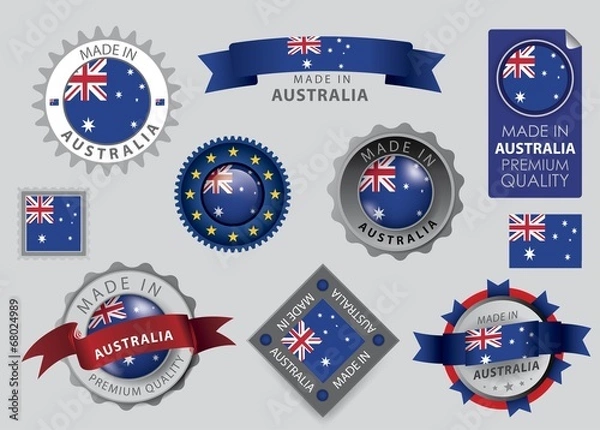 Obraz Made in Australia seal, Australian Flag (vector Art)