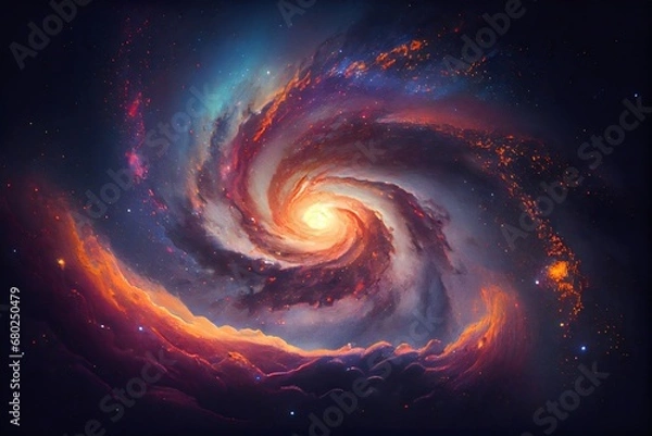 Obraz spiral galaxy background. Generative AI.